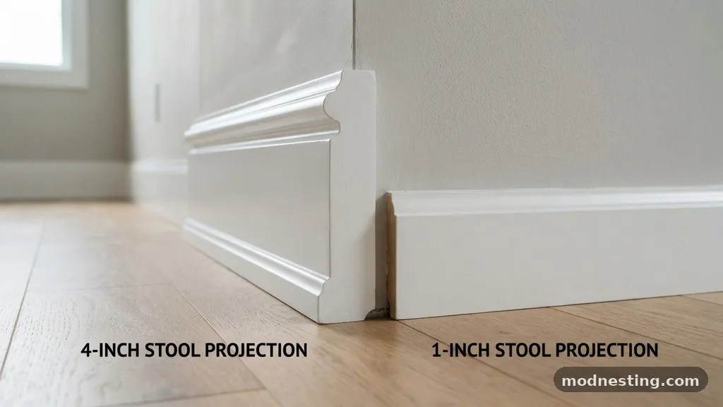 3/4-Inch vs 1-Inch Stool Projection: Matching Profile to Baseboard Trim