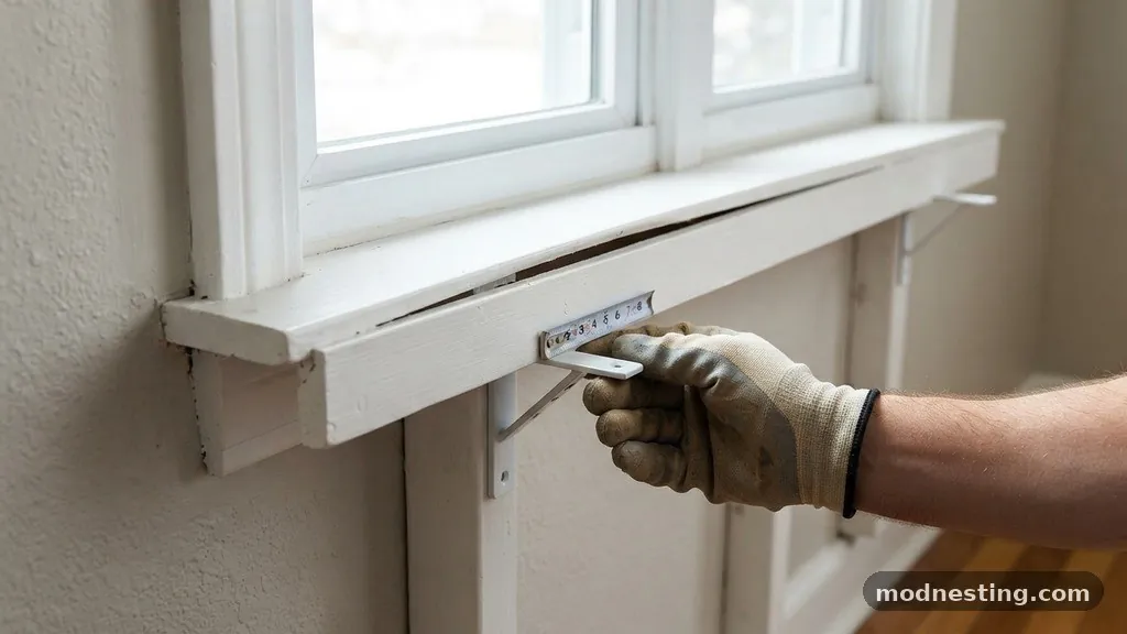 Choosing the Right Bracket Size - Window Sill Drooping: How to Support a Deep 6-Inch Stool with Small Brackets