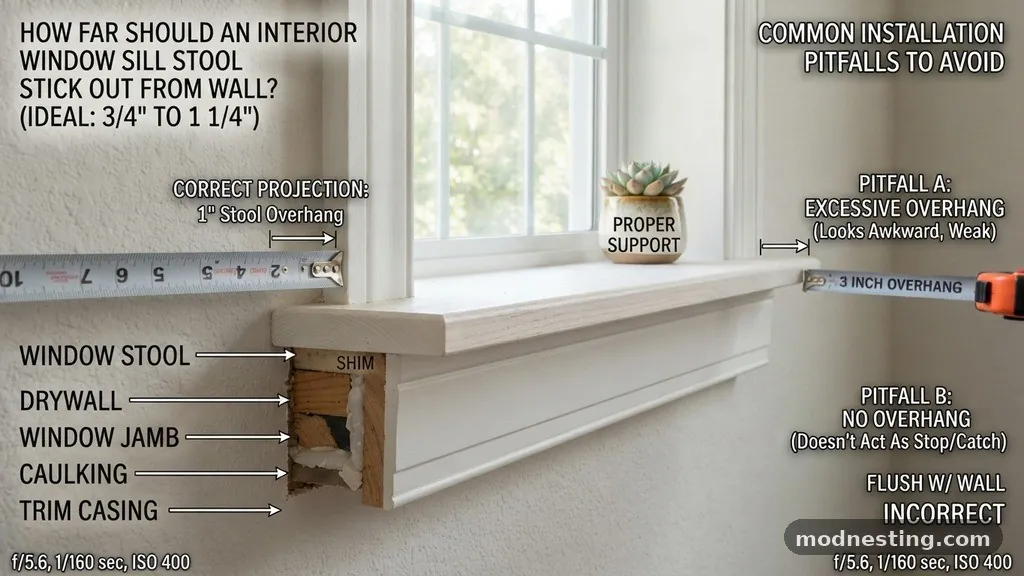 Common Installation Pitfalls to Avoid - How Far Should an Interior Window Sill (Stool) Stick Out from the Wall?