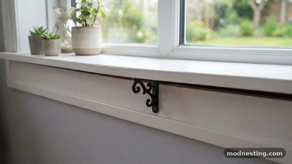 Immediate Fixes for Sill Sagging - Window Sill Drooping: How to Support a Deep 6-Inch Stool with Small Brackets
