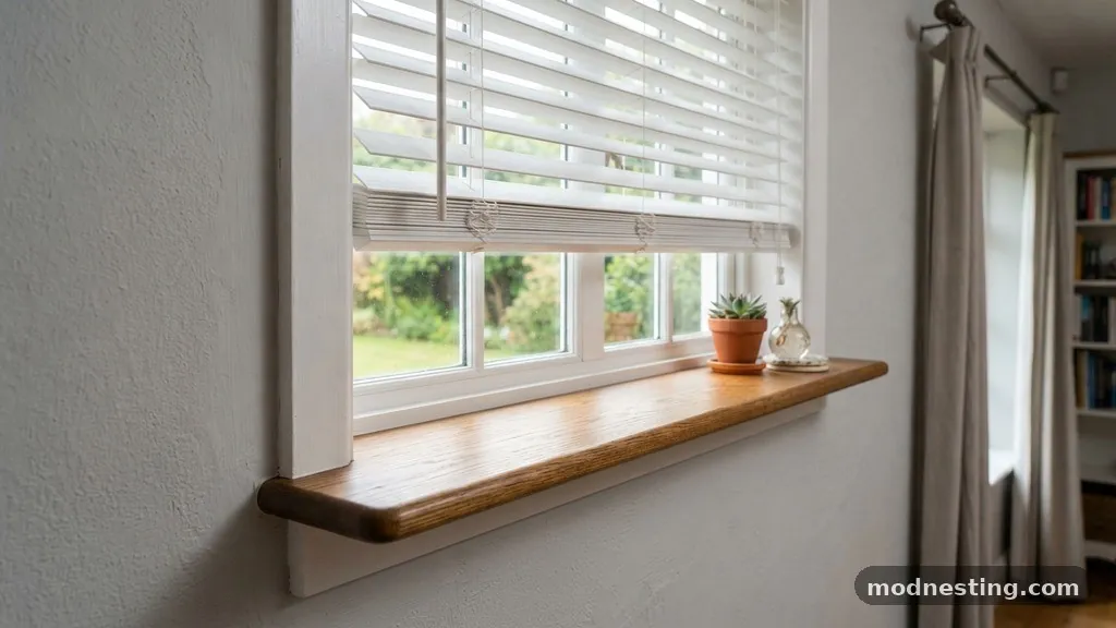 Integrating Blinds and Window Treatments - How Far Should an Interior Window Sill (Stool) Stick Out from the Wall?